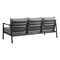 Armen Living Royal 4 Piece Black Aluminum and Teak Outdoor Seating Set with Dark Gray Cushions 840254332829 - alternate 6